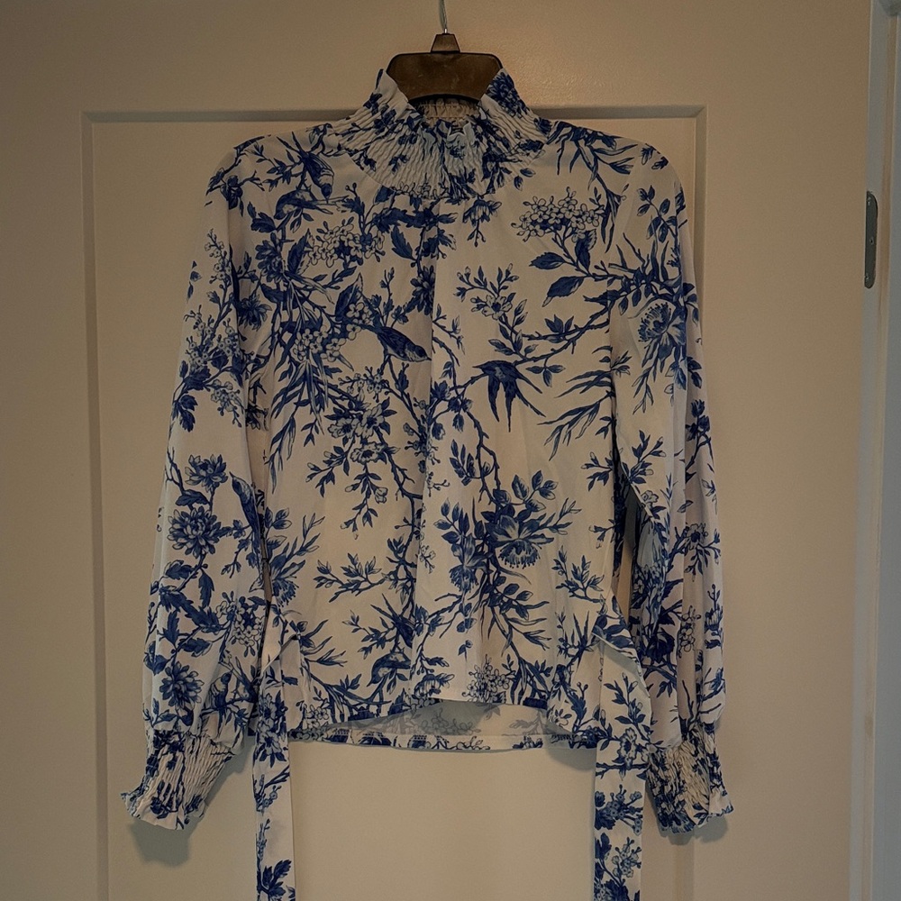SHEIN Blue Floral Blouse